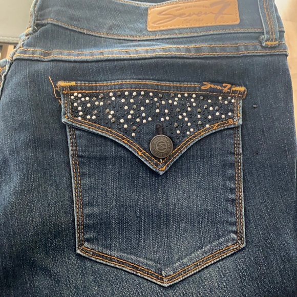 Ladies size 14 Seven Dark blue “slim boot” cut jeans, like new condition - Picture 1 of 4